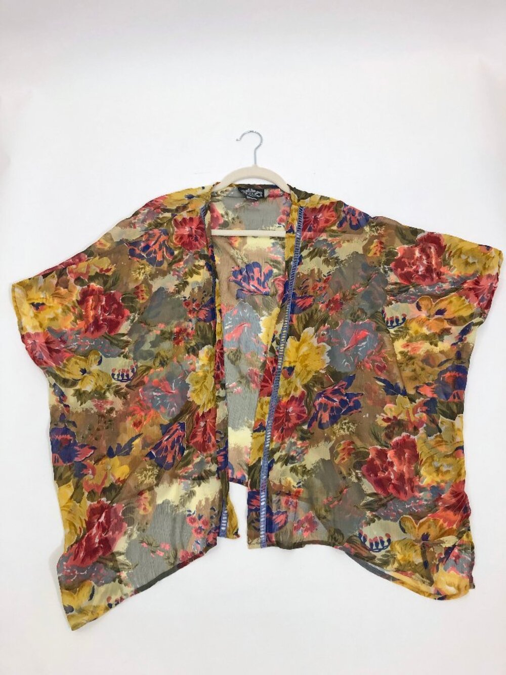 Angie Floral Multi-Color Kimono Size Medium Light Weight